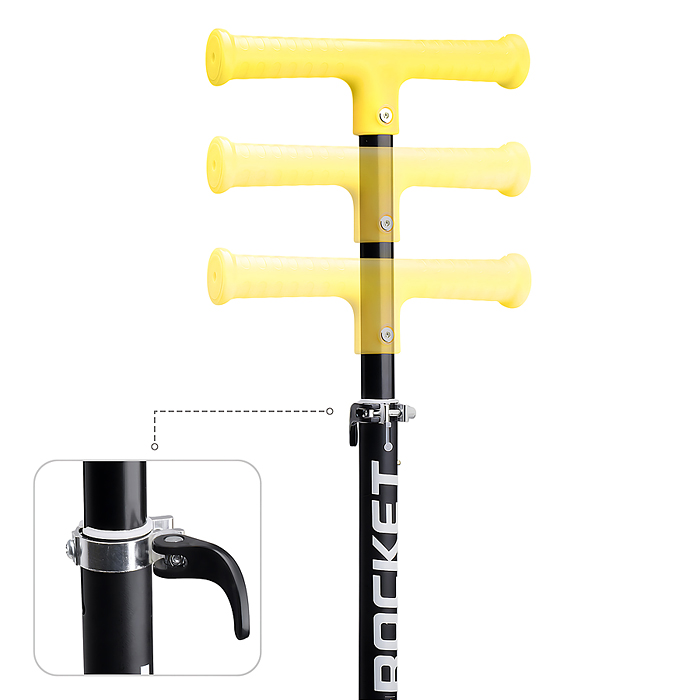 Фото к товару Самокат трёхколёсный R0205 ROCKET колёса PU, цвет желтый Самокат трёхколёсный R0205 ROCKET колёса PU, цвет желтый