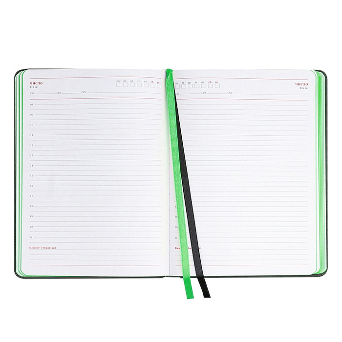 Фото к товару Ежедневник недатированный A5, 136л. "Carbon&colors" зеленый Ежедневник недатированный A5, 136л. "Carbon&colors" зеленый