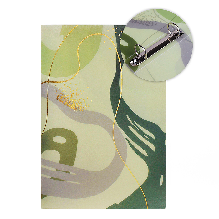 Папка на кольцах Marandi. Sparkle" A4 (240x310x35 мм) 2 кольца Ø 30 мм, 650 мкм, полупрозр