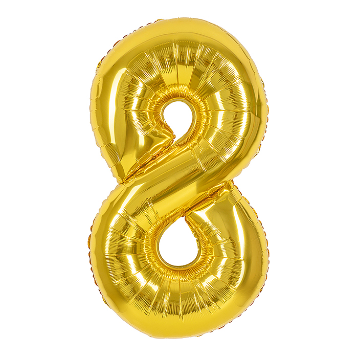 Шар (40''/102 см) Цифра, 8, Золото, 1 шт. в уп. Шар (40''/102 см) Цифра, 8, Золото, 1 шт. в уп.