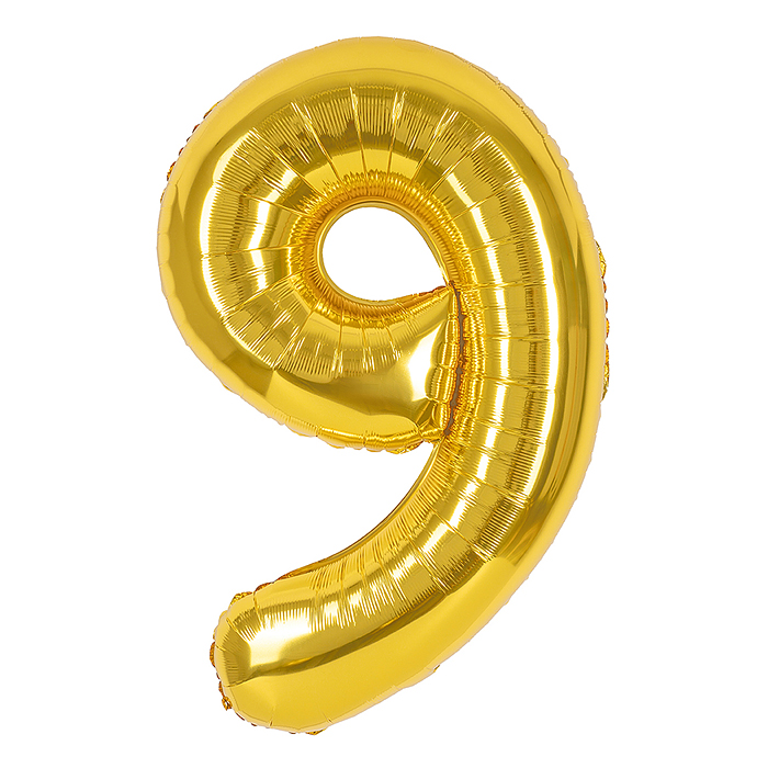 Шар (40''/102 см) Цифра, 9, Золото, 1 шт. в уп. Шар (40''/102 см) Цифра, 9, Золото, 1 шт. в уп.