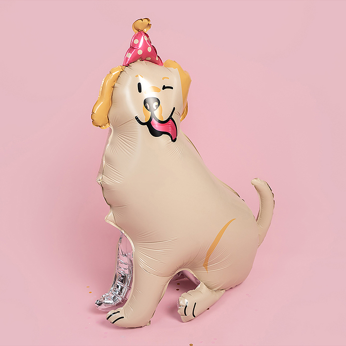 Шар 3D (38''/96 см) Лабрадор в колпачке, 1 шт. в уп.