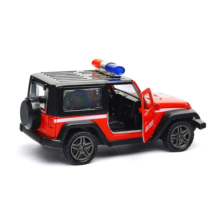 Фото к товару Красная инерционная служебная машинка Джип die-cast,1:32, открывающиеся двери Красная инерционная служебная машинка Джип die-cast,1:32, открывающиеся двери