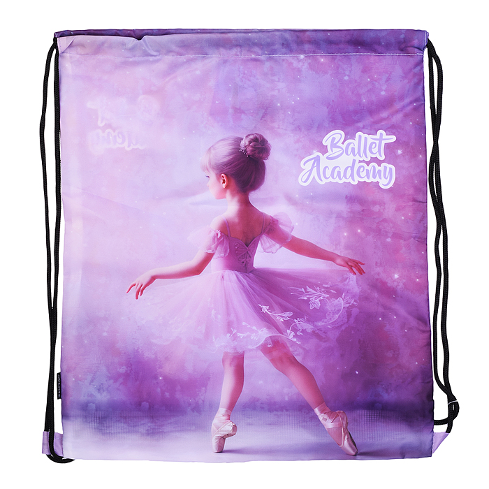 Сумка для сменной обуви "Ballet Academy" 40x47 см, водоотталкивающая ткань, на веревочной з
