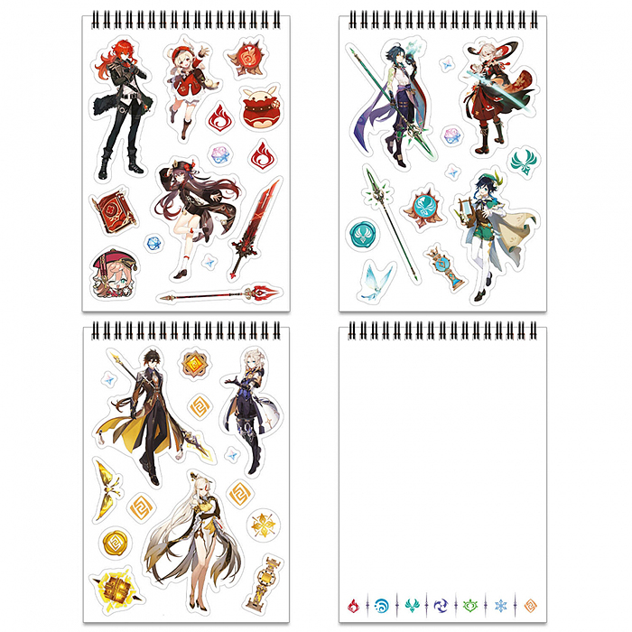 Геншин. Творческий блокнот cо стикерами A5. Игривая Навия.