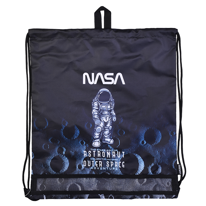 Сумка для сменной обуви "NASA" 40x47 см, водоотталкивающая ткань, на веревочной завязке, с 