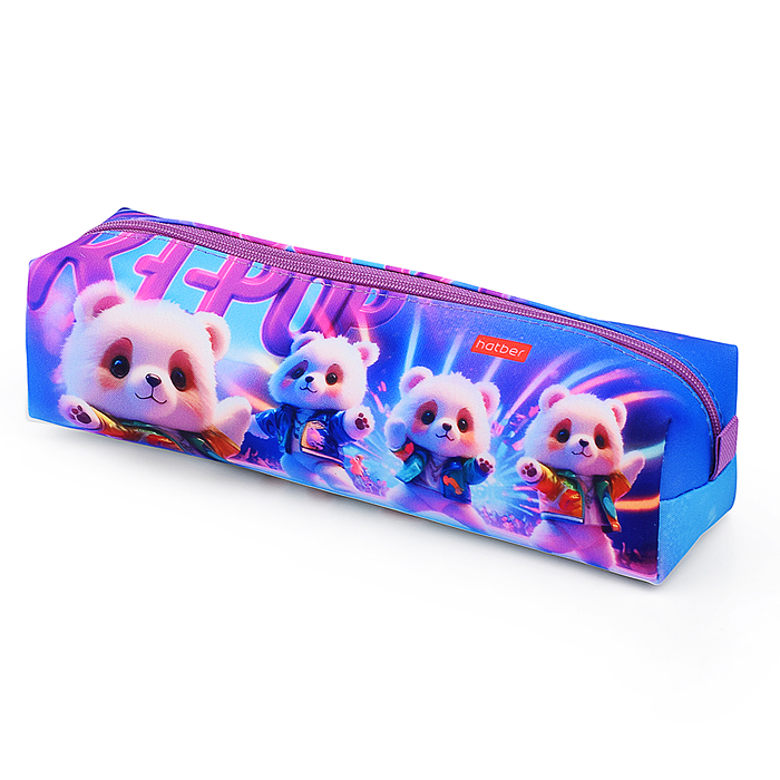 Пенал 210х50х60мм., на молнии мягкий "K-pop мишки"