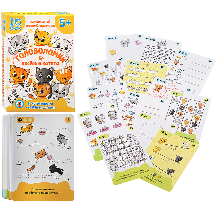 IQ Box. Головоломки. Весёлые котята
