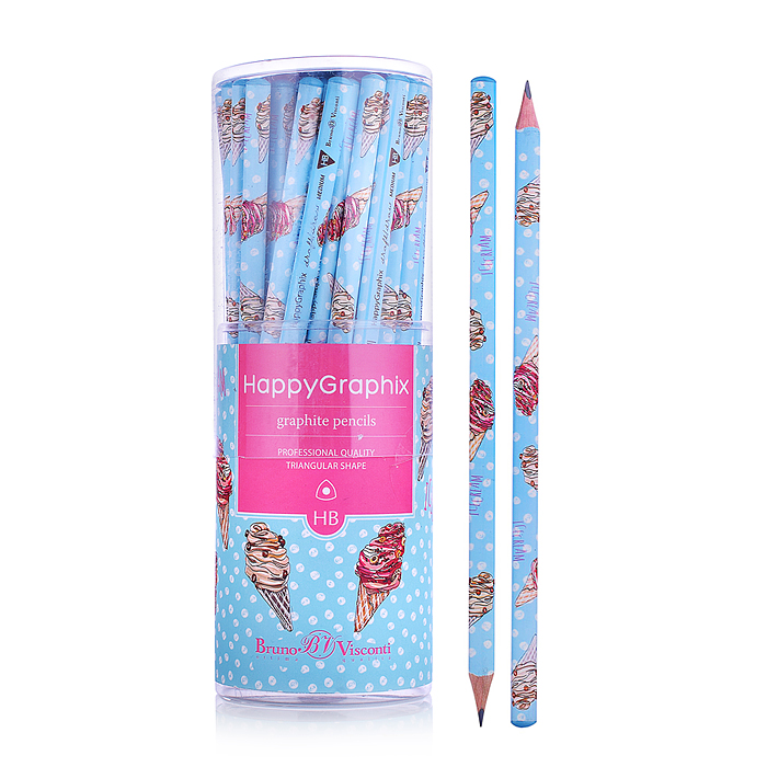 Карандаш чернографитный "HappyGraphix. Мороженое. Сахарный рожок" НВ