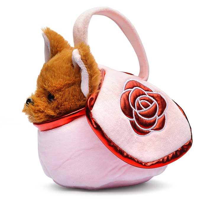 Щенок 17см в сумочке Розочка