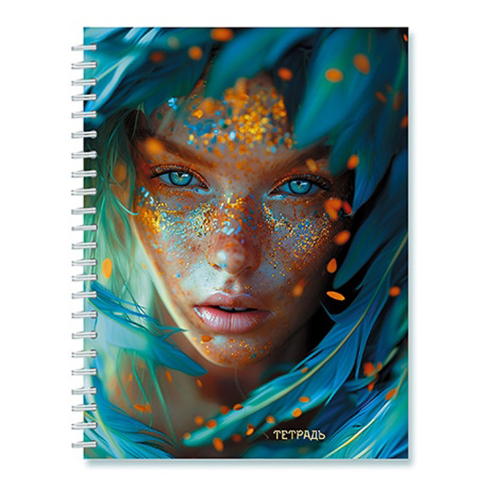 Тетрадь 96л. "Сказочная девушка" на гребне обложка сплошной уф-лак