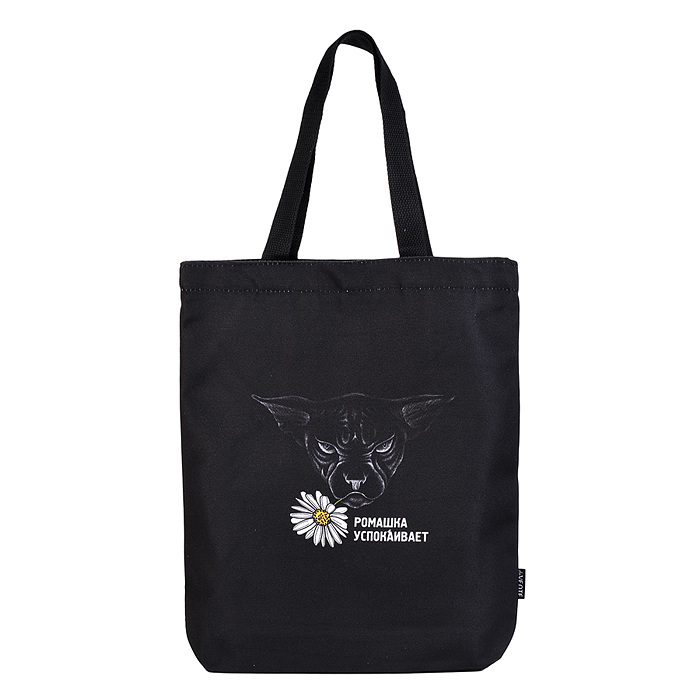 Сумка-шоппер "Ромашка" 34х43,5x8 см, расширение дна 8 см, плотный полиэстер, 1 отделение на
