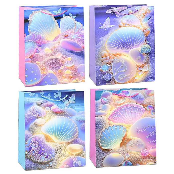 Пакет подарочный 00-6345 "Морская ракушка" 26х32х12 см Пакет подарочный 00-6345 "Морская ракушка" 26х32х12 см