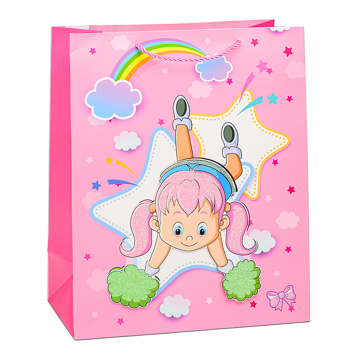 Пакет подарочный 00-6361 "Маленькая спортсменка" 26х32х12 см