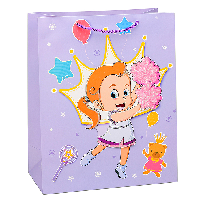 Пакет подарочный 00-6361 "Маленькая спортсменка" 26х32х12 см