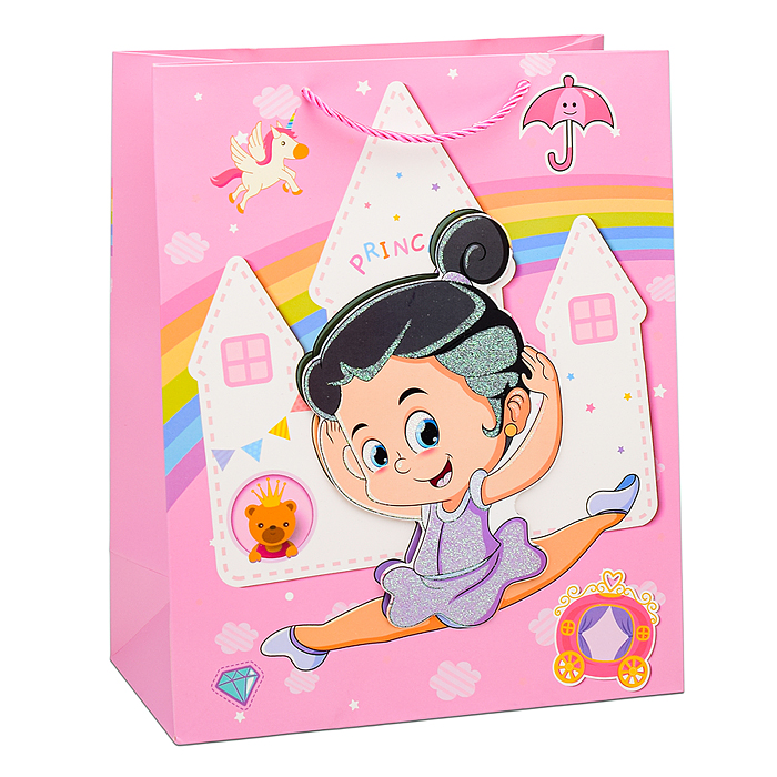 Пакет подарочный 00-6361 "Маленькая спортсменка" 26х32х12 см