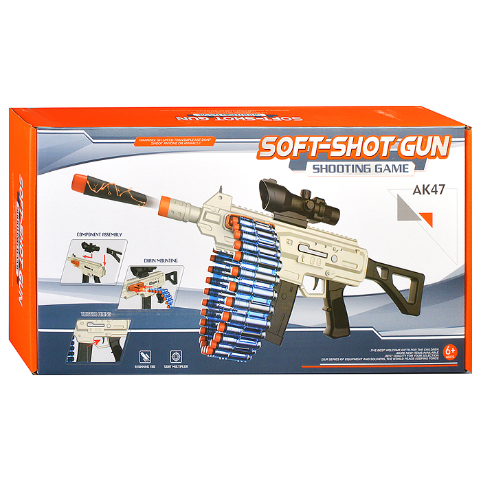 Фото к товару Автомат 999-1 "Soft-shot gun" в коробке Автомат 999-1 "Soft-shot gun" в коробке