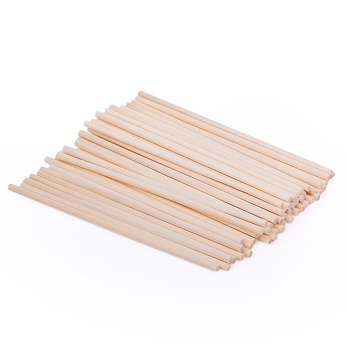 Палочки деревянные для рукоделия "DIY" круглые, 110x3 мм, 50 шт, натуральный цвет