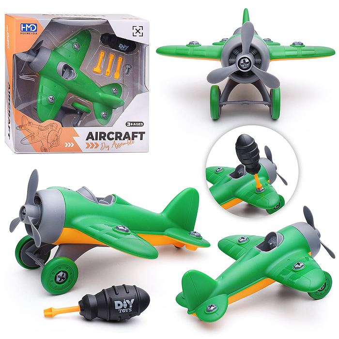 Конструктор HMD199-69 "Самолет планер" с отверткой, в коробке