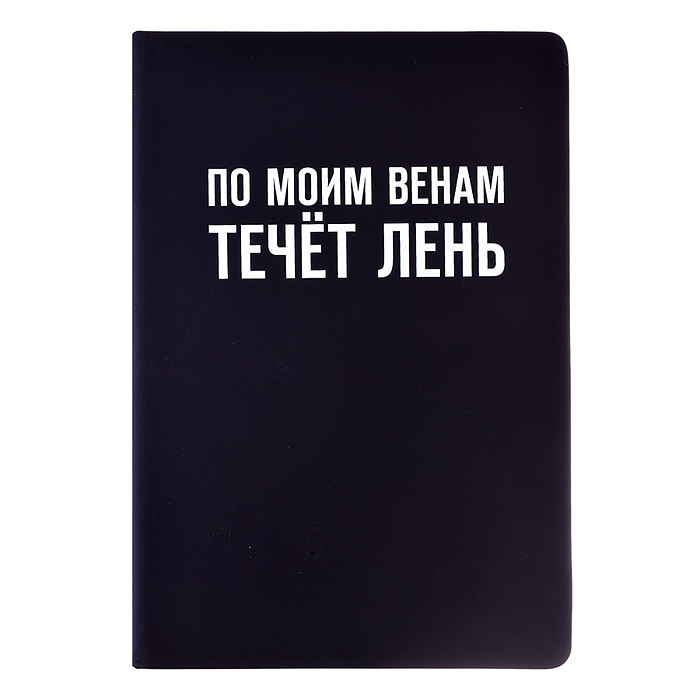 Записная книжка 160л. клетка "По моим венам течёт лень" A5 (140 ммx205 мм) 