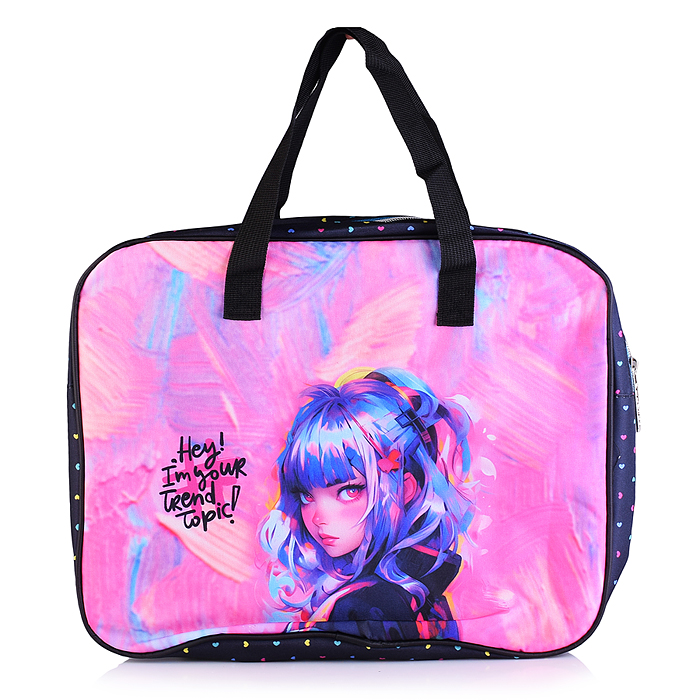 Папка для тетрадей, ИЗО и технологии "Hey Girl" A4 (36x28x8 см) плотный износостойкий полиэ