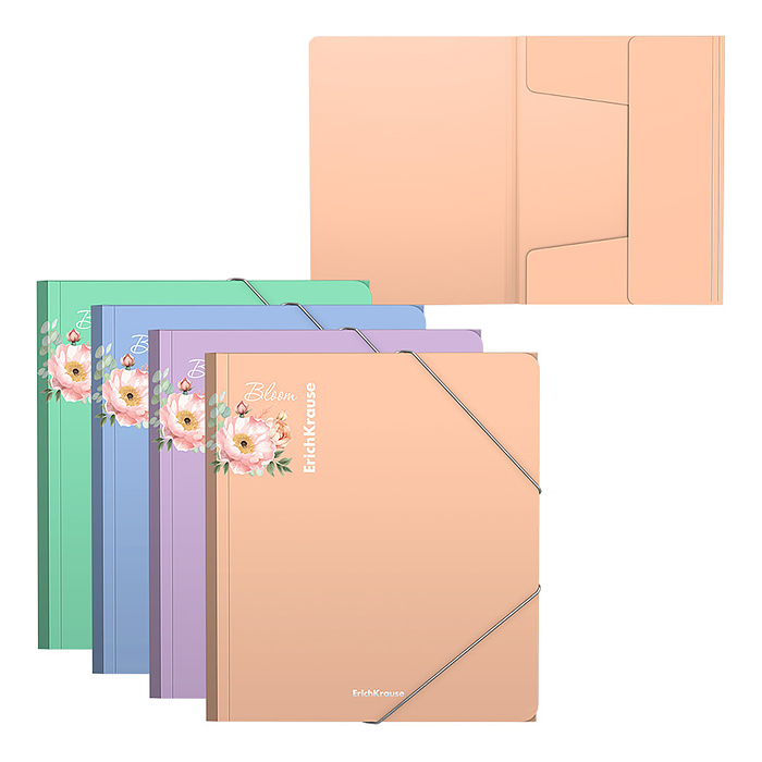 Папка на резинках пластиковая Matt Pastel Bloom, A5+, ассорти Папка на резинках пластиковая Matt Pastel Bloom, A5+, ассорти