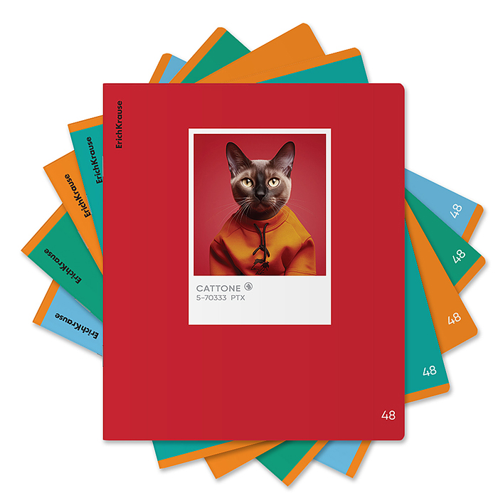 Тетрадь 48 л. клетка, CatTone Тетрадь 48 л. клетка, CatTone