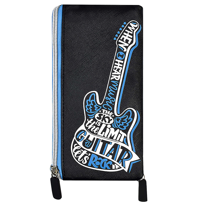 Пенал школьный "Гитара" без наполнения, 10.5x20.5 см, искусственная кожа, 