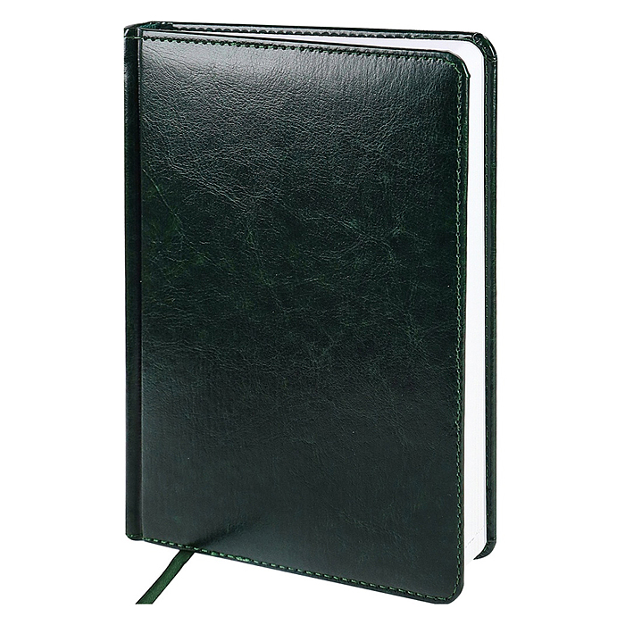 Ежедневник недатированный А5, 160л. недатир. "TOUCH SKIN -EMERALD" зеленый