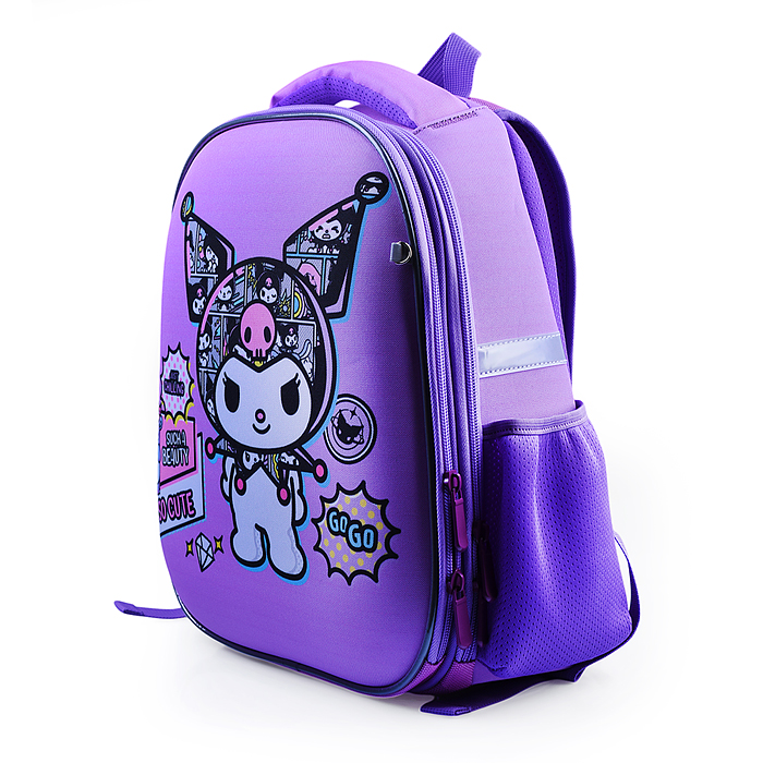 Фото к товару Рюкзак каркасный "Kuromi" формованный из полимеров, материал: нейлон, полиэстер, полноцветная Рюкзак каркасный "Kuromi" формованный из полимеров, материал: нейлон, полиэстер, полноцветная