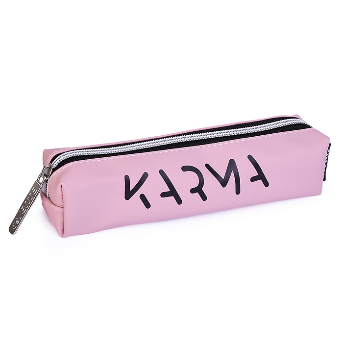 Пенал "Karma" 21x4x4 см, прямоугольный для 40 предметов, на молнии, антивандальная искусств