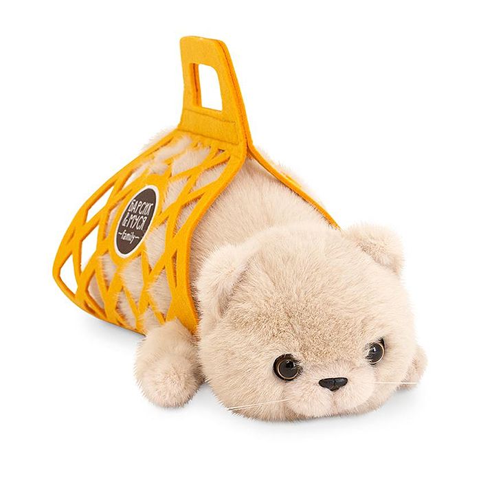 Кот Барсик в сумке бежевый 35 