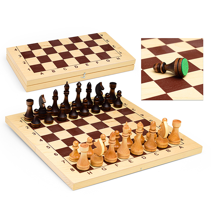 Шахматы утяжеленные гроссмейстерские деревянные с деревянной доской