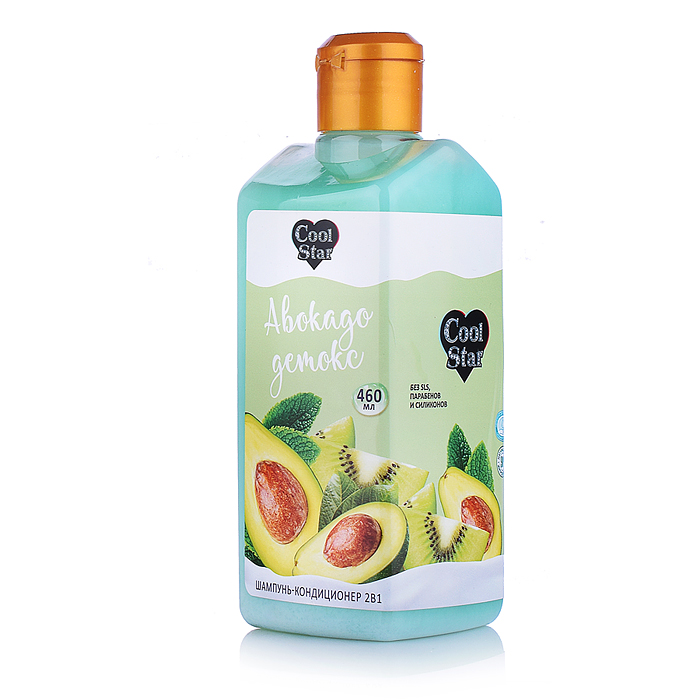 Шампунь-кондиционер для волос 2 в 1. Авокадо детокс milk 460 мл., Cool Star 