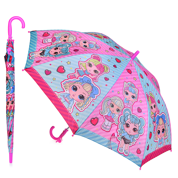 Зонт детский "Куклы-модницы" 55см, ткань, полуавтомат Зонт детский "Куклы-модницы" 55см, ткань, полуавтомат