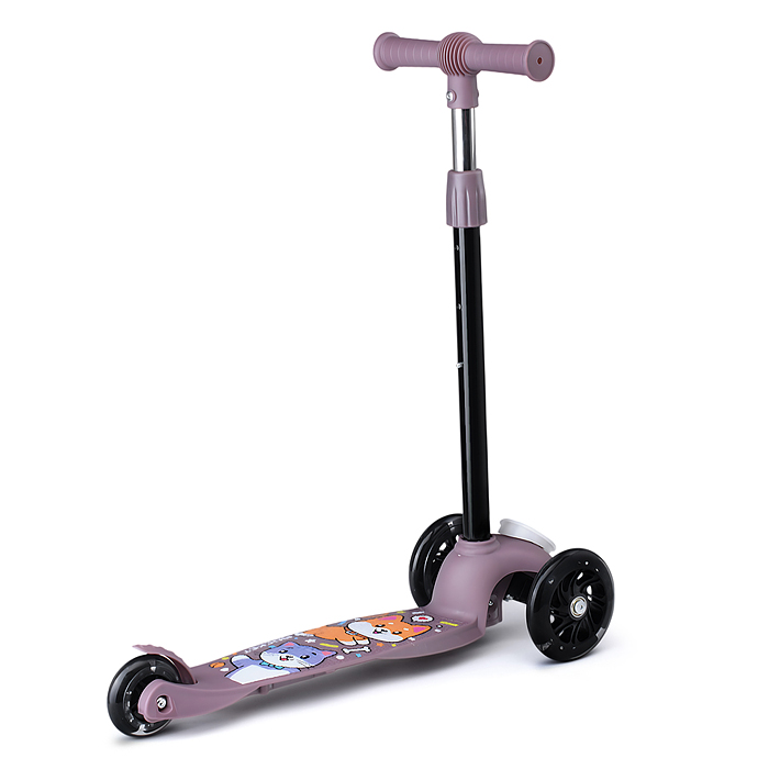 Фото к товару Самокат трёхколёсный R0203 ROCKET колёса световые PU, цвет коричневый Самокат трёхколёсный R0203 ROCKET колёса световые PU, цвет коричневый