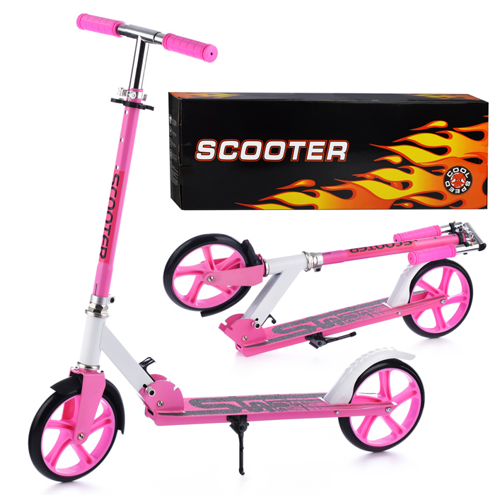 Самокат U038447Y 2-х кол., розовый, PU/ 200 мм, ABEC 7, в коробке в пакете