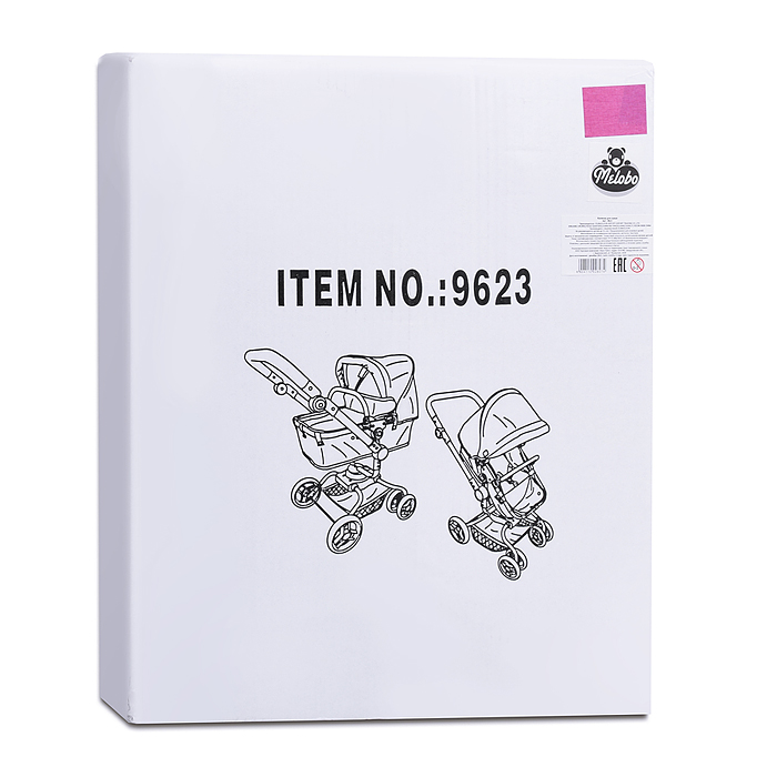 Фото к товару Коляска - трансформер 9623 для кукол, металлическая, регулируемая ручка, с корзиной, цвет серо-розов Коляска - трансформер 9623 для кукол, металлическая, регулируемая ручка, с корзиной, цвет серо-розов