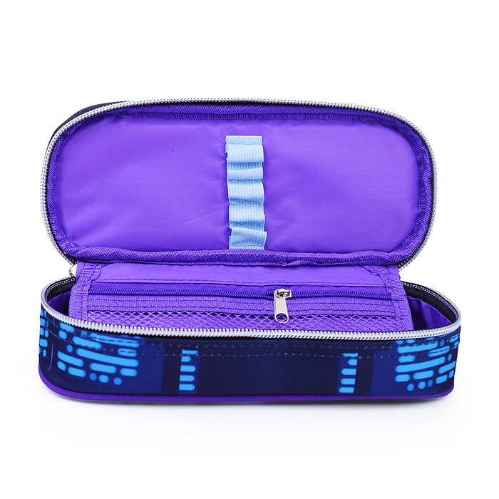 Пенал "City Girl" 21x8x5 см, овальный для 50 предметов, с внутренним органайзером-створкой,