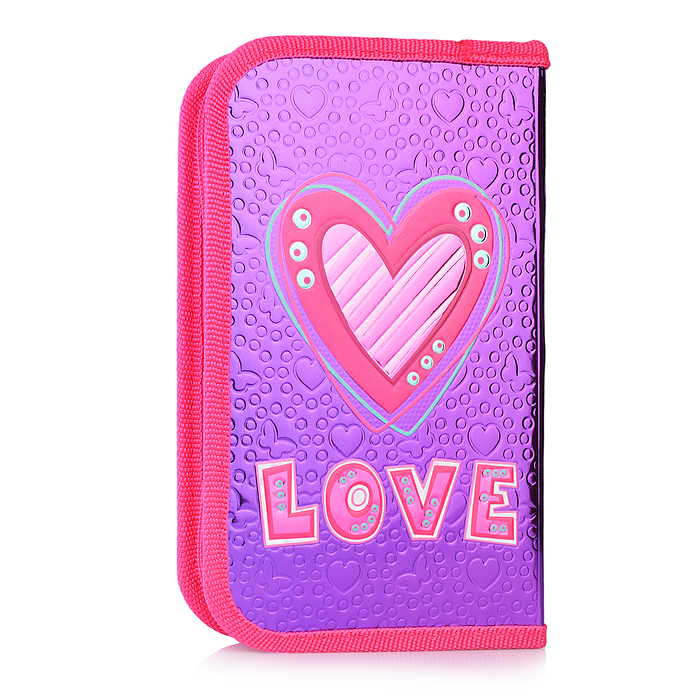 Пенал односекционный большой, печать на фольге+конгрев "Модная красотка" 190/115