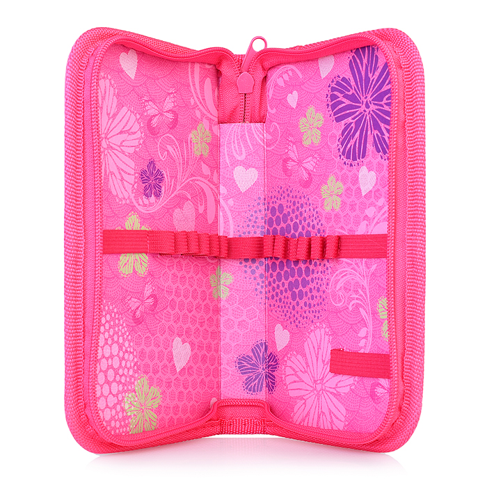 Пенал односекционный большой, печать на фольге+конгрев "Модная красотка" 190/115