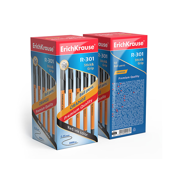 Ручка шариковая R-301 Orange Stick&Grip 0.7, цвет чернил черный
