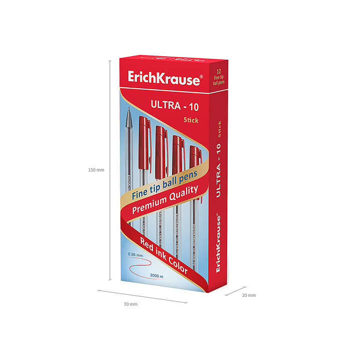 Фото к товару Ручка шариковая ULTRA-10, цвет чернил красный Ручка шариковая ULTRA-10, цвет чернил красный
