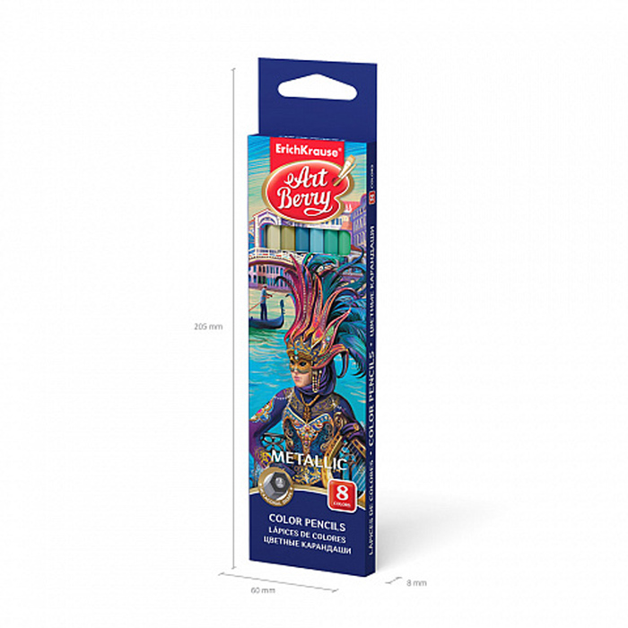 Фото к товару Карандаши цветные 8цв Metallic Creative Line Карандаши цветные 8цв Metallic Creative Line