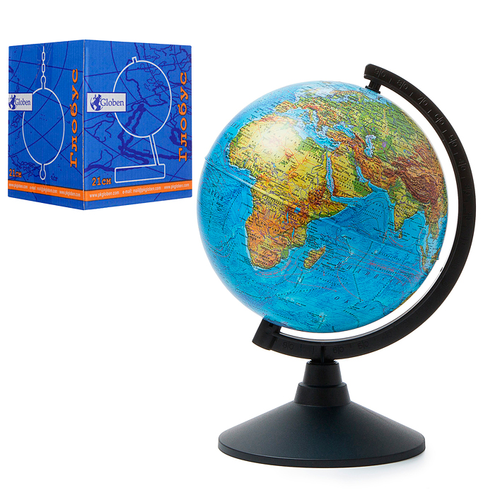 Глобус Земли физический 210мм Классик 