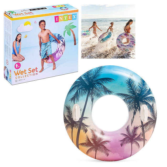 Фото к товару Круг для плавания «Узоры», с ручками, d=97 см, от 9 лет, цвета микс, 58263NP INTEX Круг для плавания «Узоры», с ручками, d=97 см, от 9 лет, цвета микс, 58263NP INTEX