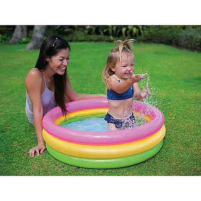 Фото к товару Бассейн надувной «Радуга», 61 х 22 см, от 1-3 лет, 57107NP INTEX Бассейн надувной «Радуга», 61 х 22 см, от 1-3 лет, 57107NP INTEX