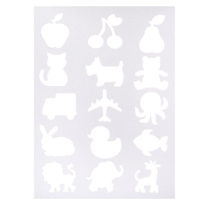 Картон цветной и белый А4 10л.,9цв. + 2 трафарета "Ракета"