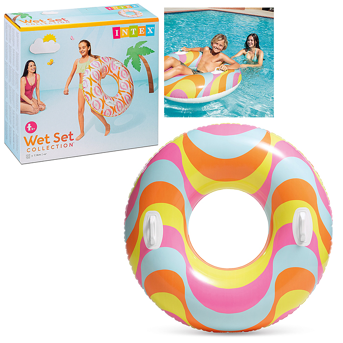 Фото к товару Круг для плавания d=114 см, от 9 лет, цвета МИКС, 56269NP INTEX Круг для плавания d=114 см, от 9 лет, цвета МИКС, 56269NP INTEX