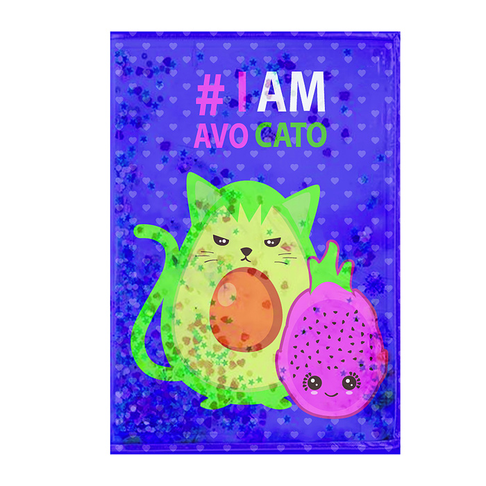 Блокнот "Авокадо-Питахайя", формат А6, 11х15 см, 56 листов в клетку на скрепке, обложка с геле Блокнот "Авокадо-Питахайя", формат А6, 11х15 см, 56 листов в клетку на скрепке, обложка с геле